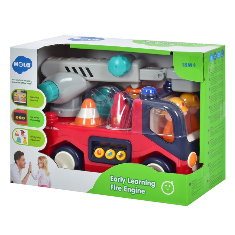 Дитяча Пожежна машинка Hola Toys E9998-HL зі світлом та звуком