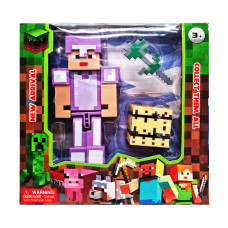 Игровая фигурка Алекс в броне по игре Майнкрафт 48110-3 с аксессуарами