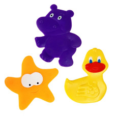 Набор ковриков для купания "Утенок, звезда, бегемот" MGZ-0902-1 на присосках