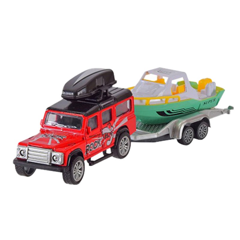 Дитяча машинка з причепом АВТОПРОМ AP7456 масштаб 1:50 Червоно-бірюзовий