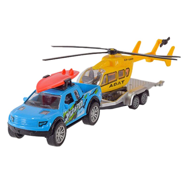 Дитяча машинка з причепом АВТОПРОМ AP7456 масштаб 1:50 Синьо-жовтий