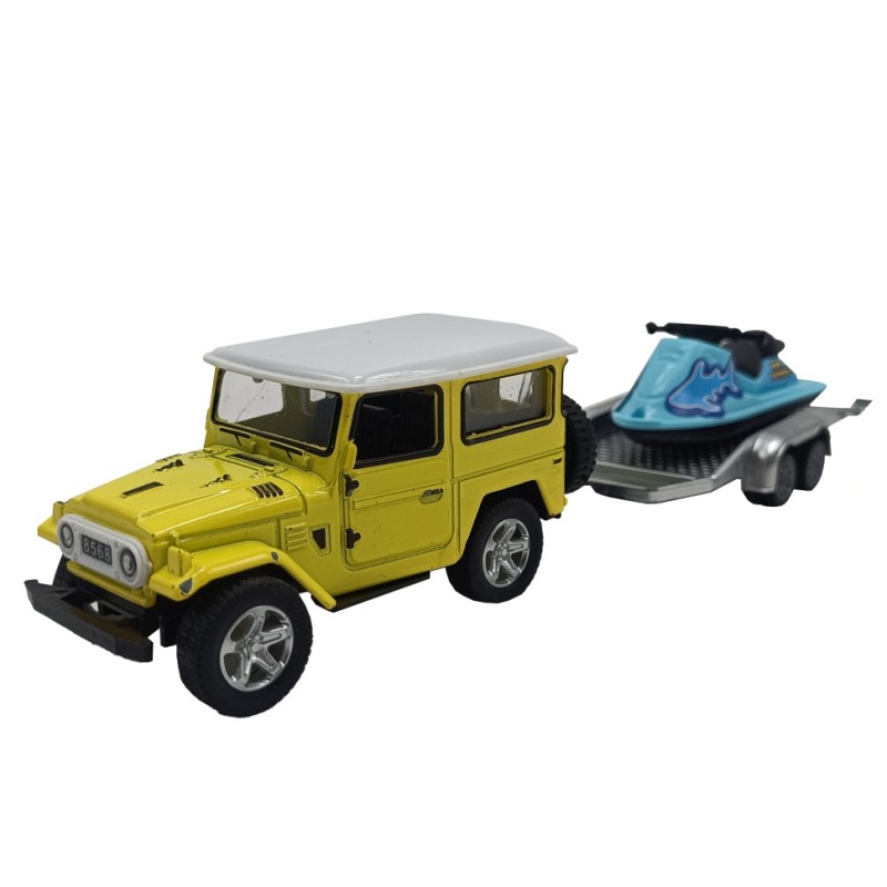 Джип із причепом АВТОПРОМ AP7465 масштаб 1:50 Жовтий