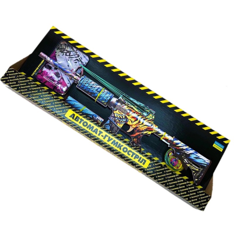 Зібрана модель гумкостріл АВТОМАТ "M4-A1 TIGER" Сувенір-Декор M4-Ti