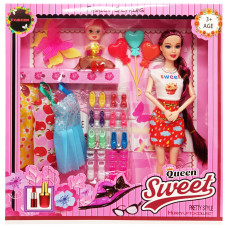 Ігровий набір Лялька з донькою "Quenn Sweet" 313K43(Orange-Blue) з аксесуарами