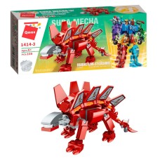 Дитячий Конструктор Qman 1414-1-6 трансформер (робот + динозавр) 93 дет  Stegosaurus