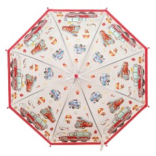 Зонтик детский "Пожарные машинки" MK 5233-1(Red) длина 65,5 см, трость 60,5 см