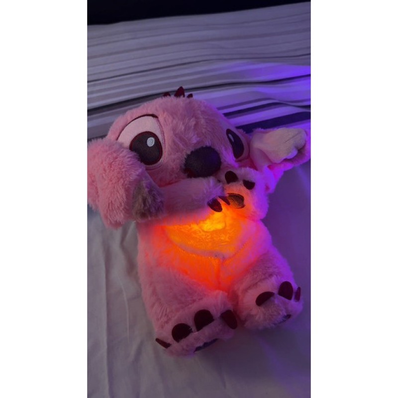 М'яка іграшка-нічник "Стіч" STCH-20(Pink) рожевий, дихаючий, світло та звук