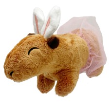 М'яка іграшка "Капібара" KPBR-4 з аксесуарами: сукня та вушка 21 см