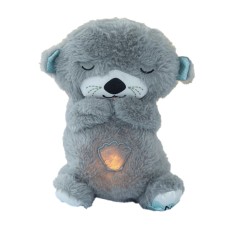 М'яка іграшка-нічник  "Дихаюча Видра" 853-1(Grey) дихаючий, звук та світло, сірий