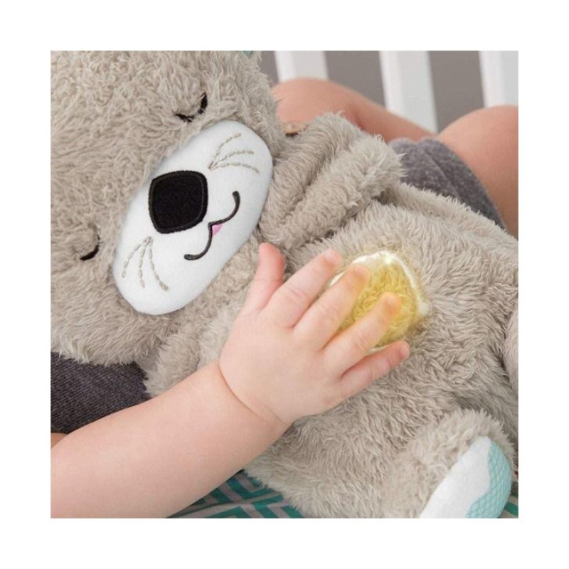 М'яка іграшка-нічник "Дихаюча Видра" 853-1(Grey) дихаючий, звук та світло, сірий