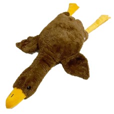 М'яка іграшка подушка "Гусь" GUS-PLD(Brown) з пледом, коричневий 90 см