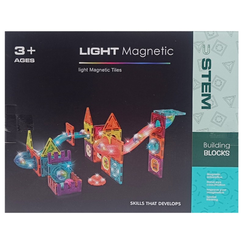 Дитячий магнітний конструктор CH1172 зі світлом 75 деталей