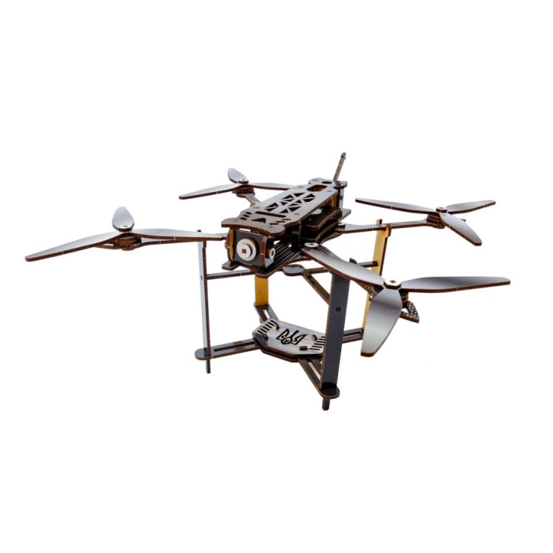 Дерев'яний 3D конструктор "FPV дрон" Puz-00923, 95 деталей