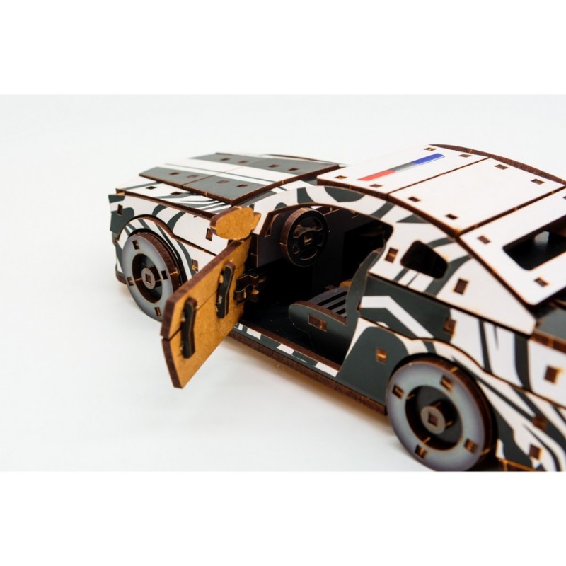 Дерев'яний 3D конструктор "Muscle car GT" Puz-00639, 162 деталі, білий