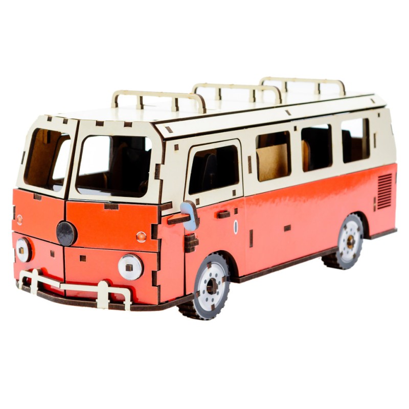 Дерев'яний 3D конструктор "Мікроавтобус" Puz-00926, 156 деталей