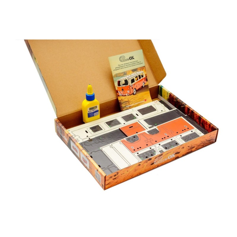 Дерев'яний 3D конструктор "Мікроавтобус" Puz-00926, 156 деталей