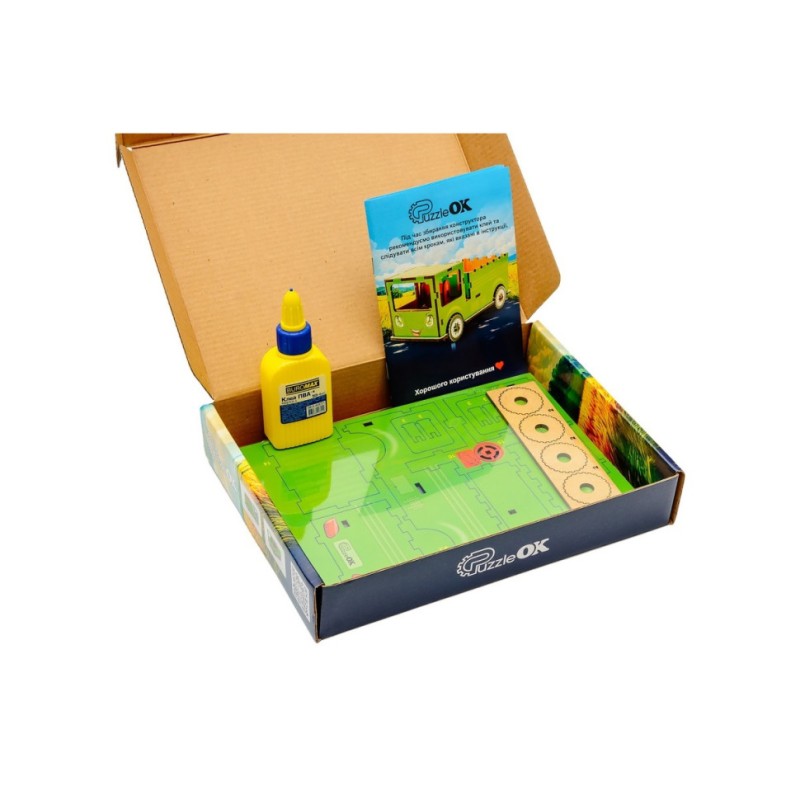 Дитячий дерев'яний 3D конструктор "Вантажівка" Puz-00929, 37 деталей