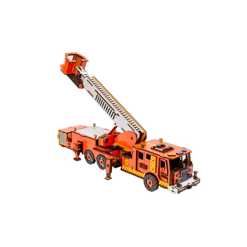 Дерев'яний 3D конструктор "Пожежна машина" Puz-00921, 318 деталей