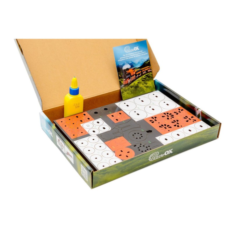 Дерев'яний 3D конструктор "Потяг" Puz-00924, 231 деталь