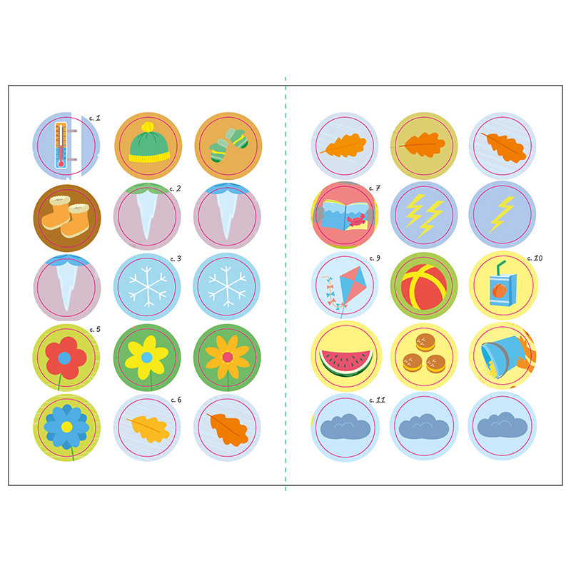 Книга з наклейками Малюк Киць-Киць "Погода" 1841005, 12 сторінок