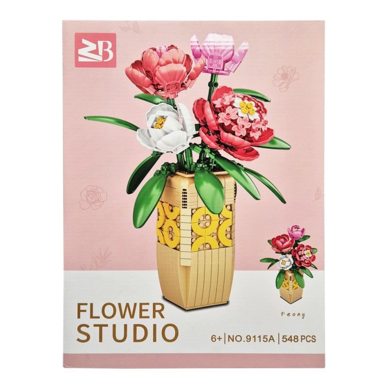 Дитячий конструктор "Квіти Півонії" Flower Studio 9115A 548 деталей