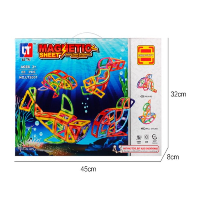 Дитячий конструктор магнітний lt2001, 88 деталей