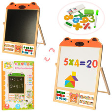 Дитяча розвиваюча дощечка з цифрами і фігурами MD 1028 дерев'яна