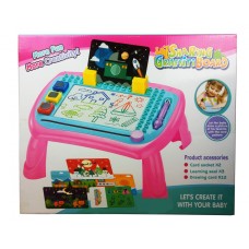 Дитяча дощечка-столик для малювання 009-2023-5 зі штампами  Рожевий