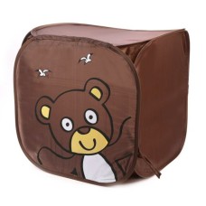 Детская корзина для игрушек M 2508 с ручками Мишка коричневая