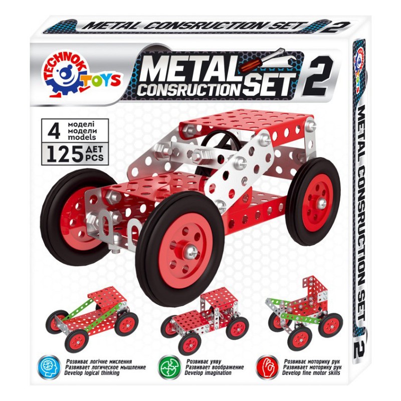 Дитячий "Конструктор металевий"ТехноК 6405TXK, 125 деталей
