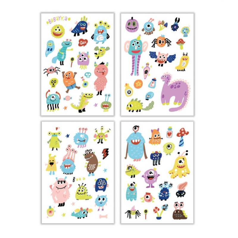 Набір дитячих тимчасових татуювань "Монстри на вечірці" DoDo Toys 301099