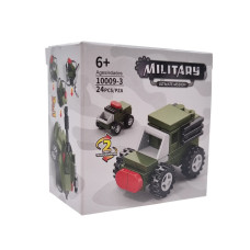 Конструктор 10009-1-6 военный транспорт, дет от 24 до 25 шт, 3в1 10009-3