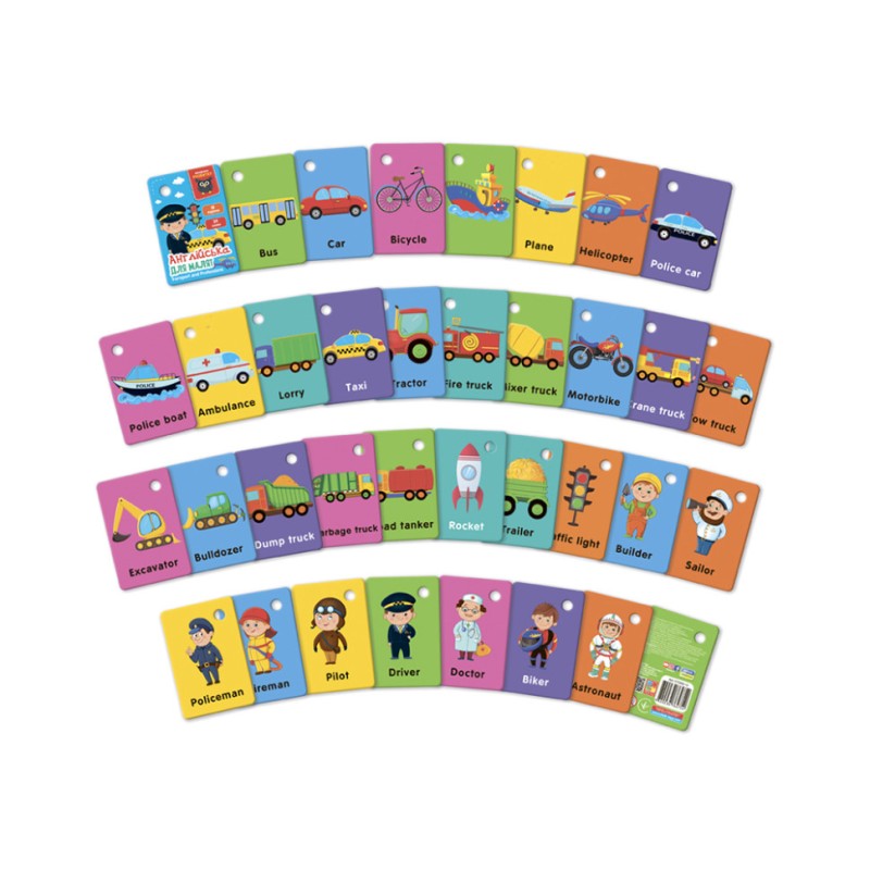 Картки на кільці "Транспорт та професії" VT5000-16 англійська мова