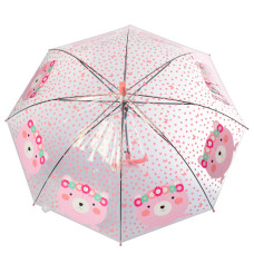 Зонтик детский в горошек MK 4145 со свистком Розовый