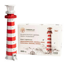 Конструктор деревянный 3D Евпаторийский маяк (Украина, Крым) TMP-006, 100 деталей