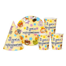 Набір посуду з ковпачками "Звірята" 8020-0037 на 10 осіб