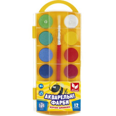 Фарби акварельні 83216905-UA 12 кольорів з пензликом