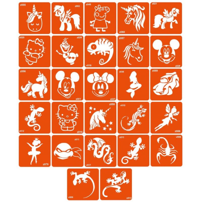 Набір для біо-тату "Для дітей №1 - гліттер" set-kids-1-glitter