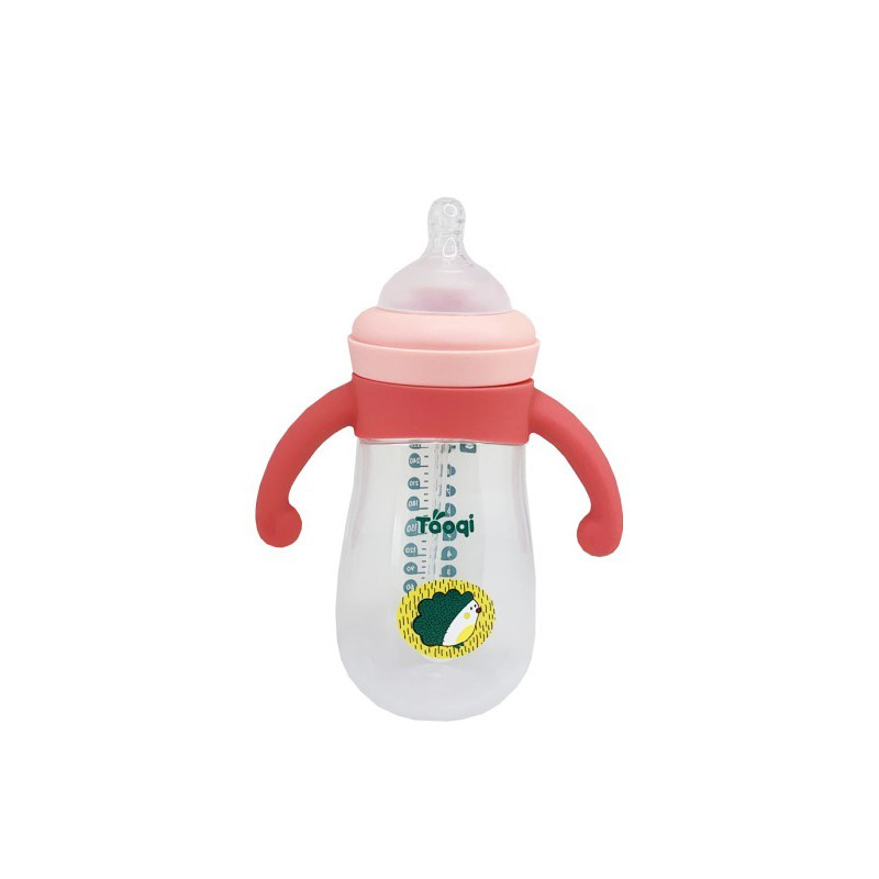 Пляшечка пластикова з силіконовими ручками MGZ-0200(Pink) 260 мл