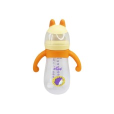 Пляшечка пластикова з силіконовими ручками MGZ-0200(Yellow) 260 мл