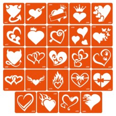 Набор трафаретов для биотату «C - сердечка» c-simple_24_1