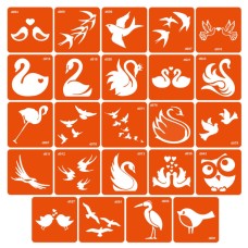 Набор трафаретов для биотату «D - птички» d-simple_24_1