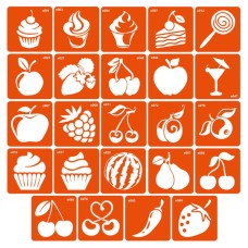 Набор трафаретов для биотату «E - еда» e-simple_24_1