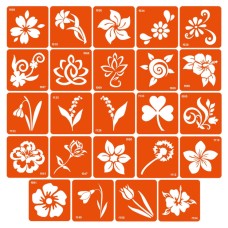 Набор трафаретов для биотату «F - цветы» f-simple_24_1