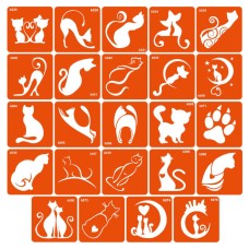 Набор трафаретов для биотату «K - котики № 2» k-simple_24_2