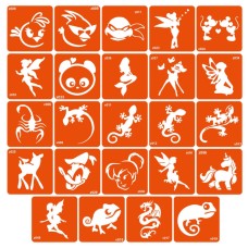 Набор трафаретов для биотату «V+Z - драконы, ящерицы и мультики» v-z-simple_24_1