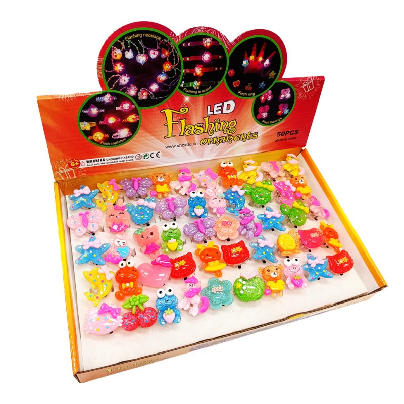 Дитяче колечко "Блискуче" 12-55 світиться, різнокольорові