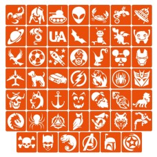 Набор трафаретов для биотату «Для мальчиков №1» boys_simple_1_4x4_48_1