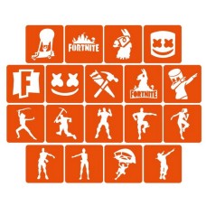 Набор трафаретов для биотатата "Fortnite" Fortnite_5x5_18_1