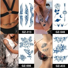 Набор из 4 долгосрочных тату "Узоры" SPX-set-middle-03, 18 х 11 см